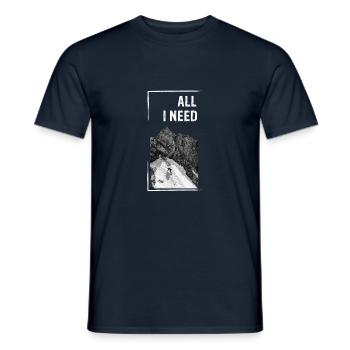 MONTAGNES | TOUT CE DONT J’AI BESOIN - T-shirt homme - marine - Devant - AI Model Male 178 light (178cm)