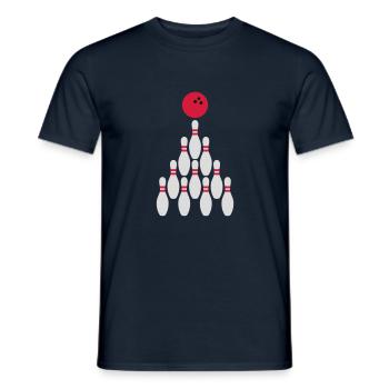 Bowling Kegeln Ball Design - Männer T-Shirt - Navy - Vorne - AI Model Male 178 light (178cm)