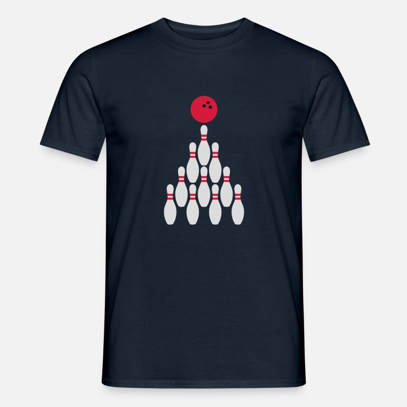 Bowling Kegeln Conception de boules - T-shirt homme - marine