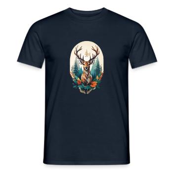 Hirsch - Männer T-Shirt - Navy - Vorne - AI Model Male 178 light (178cm)