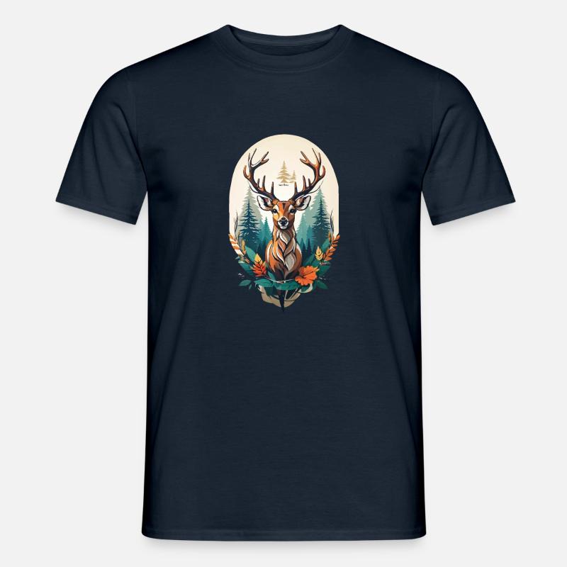 Hirsch - Männer T-Shirt - Navy