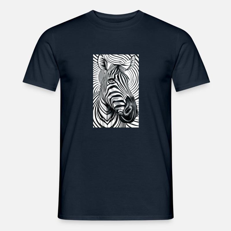 Psychedelisches Zebra - Männer T-Shirt - Navy