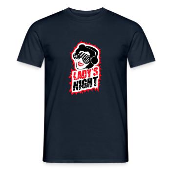 Ladies Night Fun Retro DJ Woman Face Girls Evening - Men's T-Shirt - navy - Front - AI Model Male 178 light (178cm)