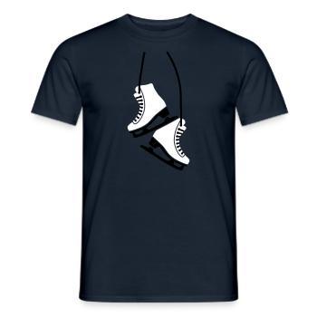 Schlittschuh - Männer T-Shirt - Navy - Vorne - AI Model Male 178 light (178cm)