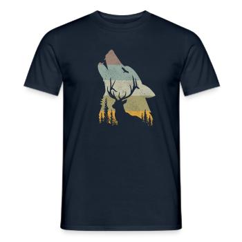 Wolf - Men's T-Shirt - navy - Front - AI Model Male 178 light (178cm)