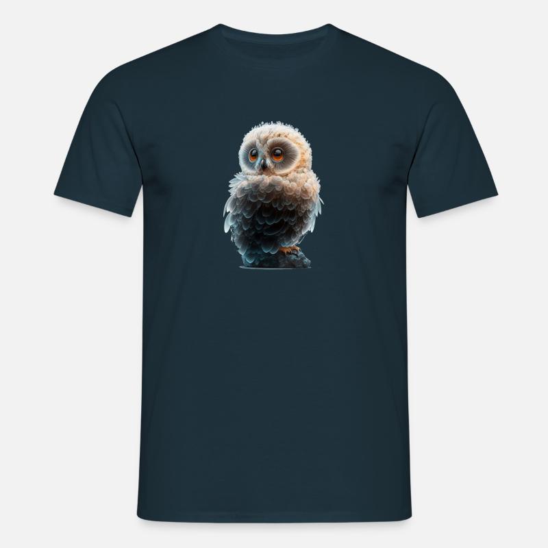 3D Eule - Männer T-Shirt - Navy
