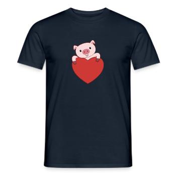 L’amour du cochon - T-shirt homme - marine - Devant - AI Model Male 178 light (178cm)