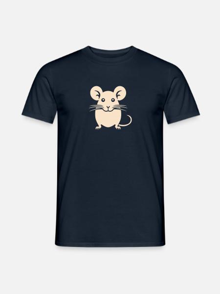 Cheerful Mouse Illustration - Men's T-Shirt - navy