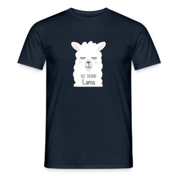 No drama Lama - Men's T-Shirt - navy - Front - AI Model Male 178 light (178cm)