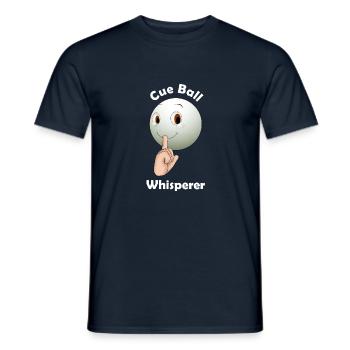 CUE BALL WHISPERER - 8 BALL, 9 BALL POOL & SNOOKER - Men's T-Shirt - navy - Front - AI Model Male 178 light (178cm)