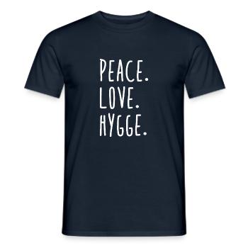 Peace Love Hygge - Männer T-Shirt - Navy - Vorne - AI Model Male 178 light (178cm)