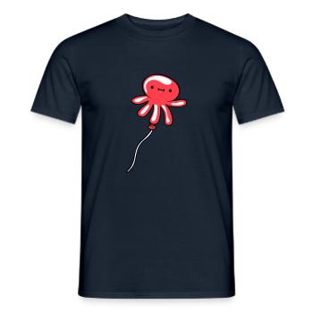 Pieuvre Ballon Volant Mignon Enfant Heureux Bande Dessinée - T-shirt homme - marine - Devant - AI Model Male 178 light (178cm)