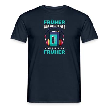 70s, 80s und 90s Jahre Musik Retro Walkman - Männer T-Shirt - Navy - Vorne - AI Model Male 178 light (178cm)