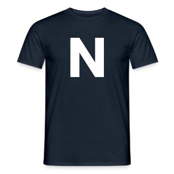 N - Men's T-Shirt - navy - Front - AI Model Male 178 light (178cm)