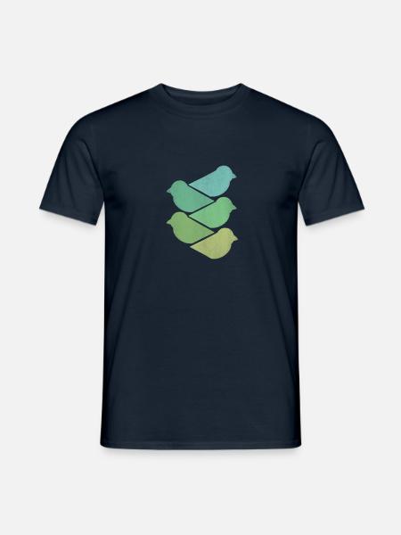 Vogel Bunt Vintage Vögel Silhouette Geschenk - Männer T-Shirt - Navy