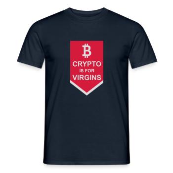 crypto is for virgins - Men's T-Shirt - navy - Front - AI Model Male 178 light (178cm)