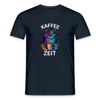 Kaffee Zeit - Männer T-Shirt - Navy - Vorne - AI Model Male 178 light (178cm)