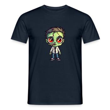 Zombie Junge Halloween Cartoon - Männer T-Shirt - Navy - Vorne - AI Model Male 178 light (178cm)