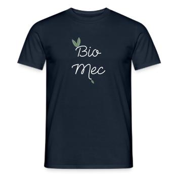 Bio mec - tshirt humoristique homme écolo - T-shirt homme - marine - Devant - AI Model Male 178 light (178cm)
