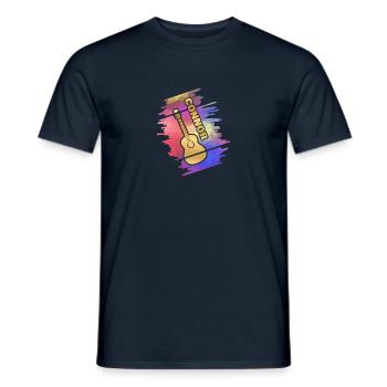 Gitarre Connor - Männer T-Shirt - Navy - Vorne - AI Model Male 178 light (178cm)