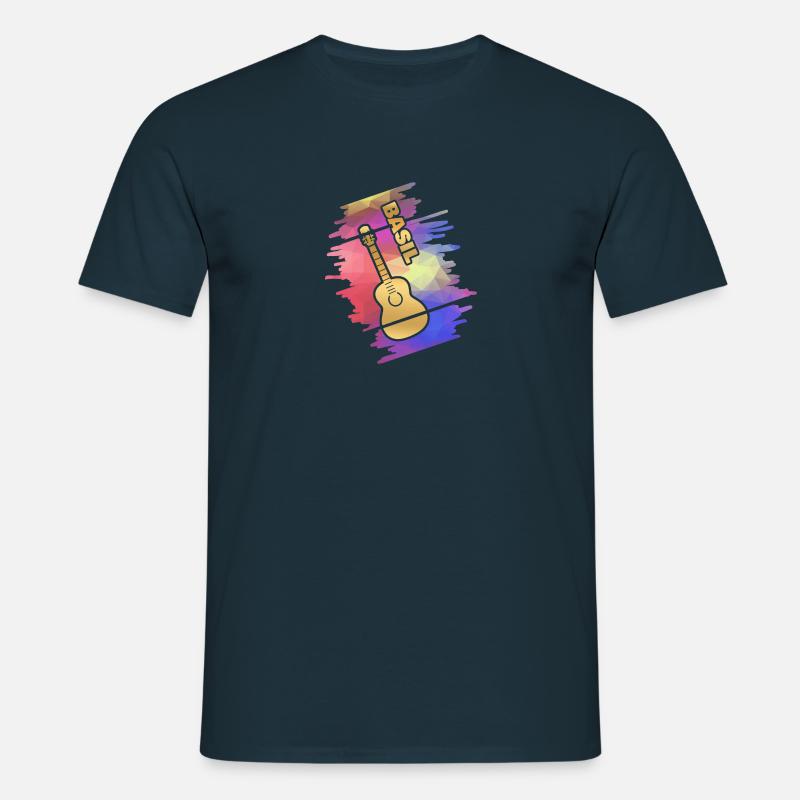 Guitar Basil - Männer T-Shirt - Navy