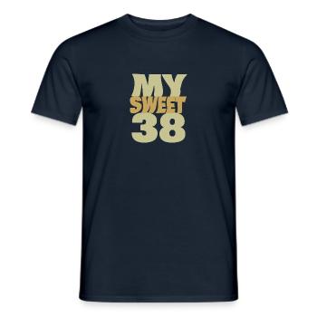38 - Men's T-Shirt - navy - Front - AI Model Male 178 light (178cm)