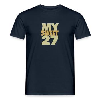 27 - Men's T-Shirt - navy - Front - AI Model Male 178 light (178cm)