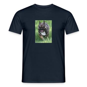 small fishing rod our French Bulldog - Men's T-Shirt - navy - Front - AI Model Male 178 light (178cm)
