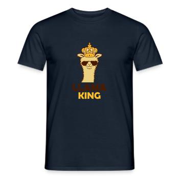 Llama King Chef cool - Männer T-Shirt - Navy - Vorne - AI Model Male 178 light (178cm)