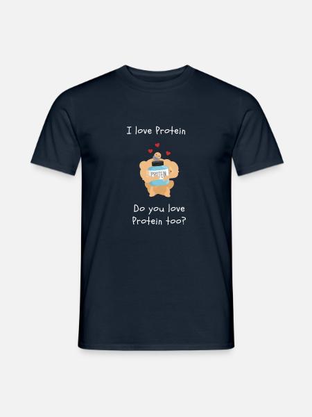 I love Protein - Männer T-Shirt - Navy