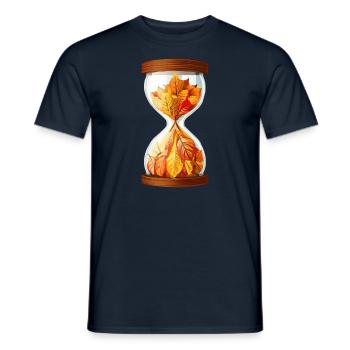 Sablier d’automne - T-shirt homme - marine - Devant - AI Model Male 178 light (178cm)