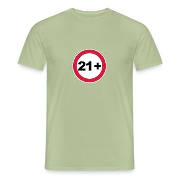 21st birthday 21+ - Men's T-Shirt - sage - Front - AI Model Male 178 light (178cm)