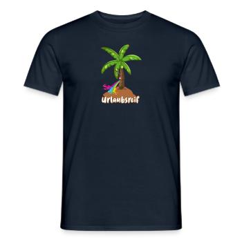 urlaubsreif,urlaub,ferien,palme,insel - Männer T-Shirt - Navy - Vorne - AI Model Male 178 light (178cm)