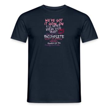 backstreet girl, paroles, graffiti, faute de frappe, coeur, - T-shirt homme - marine - Devant - AI Model Male 178 light (178cm)