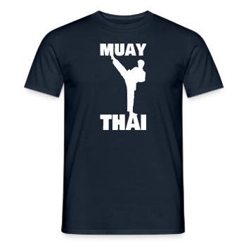 Muay Thai Boxe Kickboxing - T-shirt homme - marine - Devant - AI Model Male 178 light (178cm)