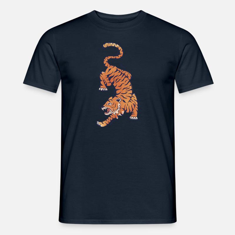 Heftig - Tiger - Männer T-Shirt - Navy
