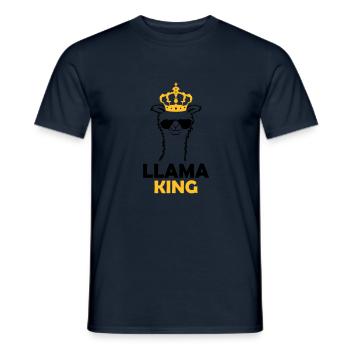 Llama King lustig Chef - Männer T-Shirt - Navy - Vorne - AI Model Male 178 light (178cm)