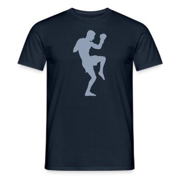 Boxer-Silhouette, Kraftvolles Kampfsport-Design - Männer T-Shirt - Navy - Vorne - AI Model Male 178 light (178cm)