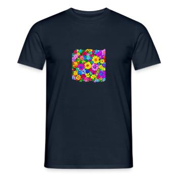 Flower Collage - Männer T-Shirt - Navy - Vorne - AI Model Male 178 light (178cm)