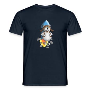 Nouveau départ - Rocket - Comic - T-shirt homme - marine - Devant - AI Model Male 178 light (178cm)