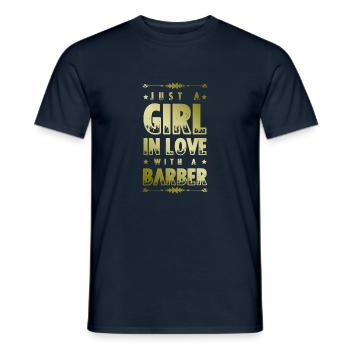 Girl in love with a Barber - Men's T-Shirt - navy - Front - AI Model Male 178 light (178cm)