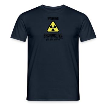 Attention: Radioactivity - Men's T-Shirt - navy - Front - AI Model Male 178 light (178cm)