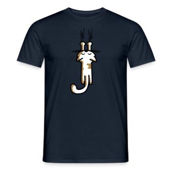 scratching kitty - Katze - Cats - lustig -Tier-Cat - Männer T-Shirt - Navy - Vorne - AI Model Male 178 light (178cm)