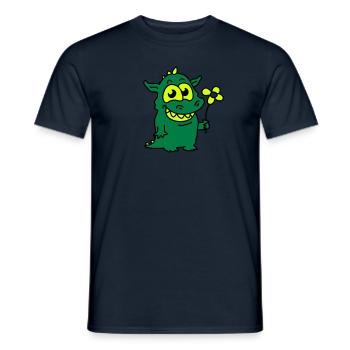 Dragon avec fleurs - T-shirt homme - marine - Devant - AI Model Male 178 light (178cm)