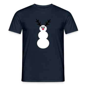 hiver bonhomme de neige - T-shirt homme - marine - Devant - AI Model Male 178 light (178cm)