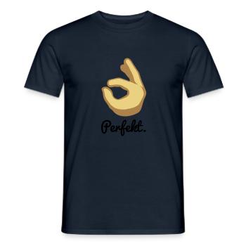 Perfekt. - Männer T-Shirt - Navy - Vorne - AI Model Male 178 light (178cm)