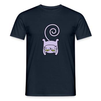 Sporty cat - Men's T-Shirt - navy - Front - AI Model Male 178 light (178cm)