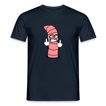 Böser Wurm Design - Männer T-Shirt - Navy - Vorne - AI Model Male 178 light (178cm)