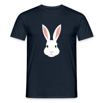 White female rabbit - Men's T-Shirt - navy - Front - AI Model Male 178 light (178cm)
