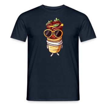 Cool Kawaii Doner Kebap with Sunglasses – - Men's T-Shirt - navy - Front - AI Model Male 178 light (178cm)